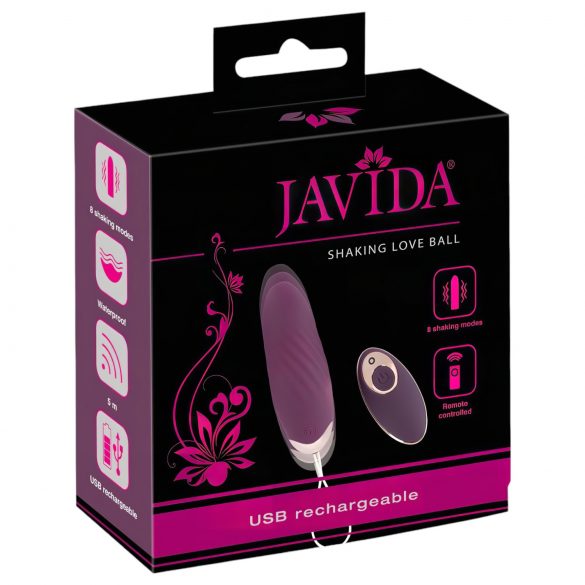 Javida Shaking Love - uovo vibrante pulsante con telecomando (viola)