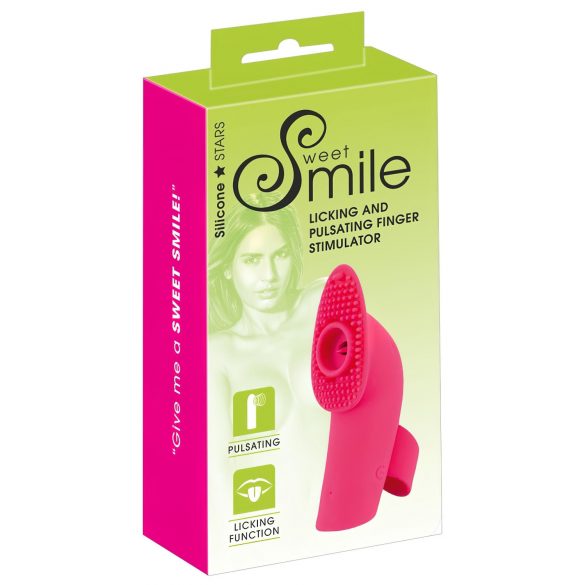 SMILE Licking - vibratore da dito con lingua a onde d'aria ricaricabile (rosa) 