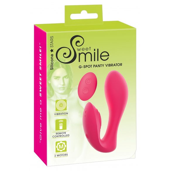 Panty SMILE - vibratore 2in1 ricaricabile e wireless (rosa) 