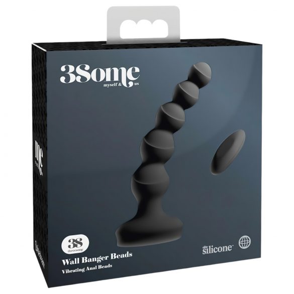 3Some Wall Banger Beads - vibratore prostatico ricaricabile e wireless (nero)