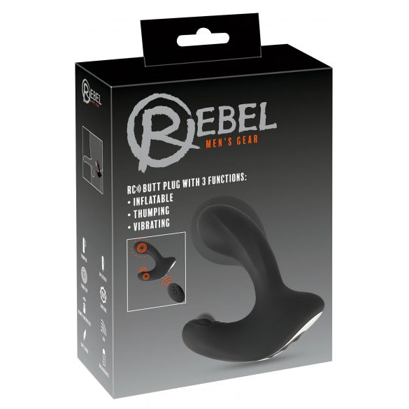 Vibratore Anale Gonfiabile Rebel RC con Radiocomando e Batteria Ricaricabile (Nero) 