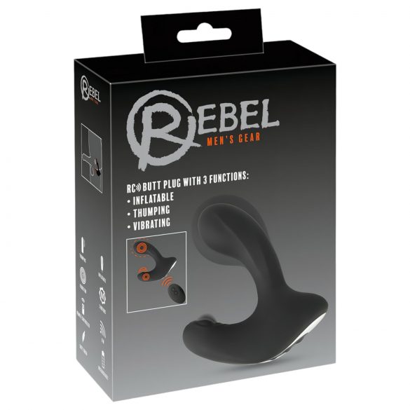 Rebel RC - vibratore anale gonfiabile con telecomando (nero)