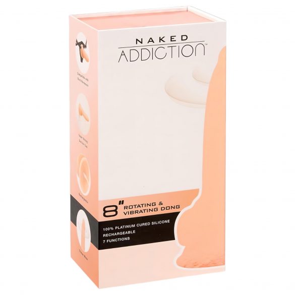 Vibratore Ricaricabile Rotante Naked Addiction 8 (20cm) - Naturale 