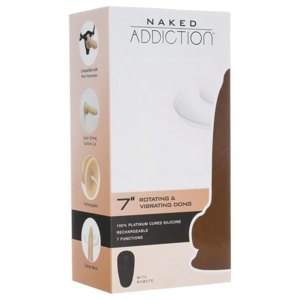 Naked Addiction Rotating 7 - vibratore rotante ricaricabile (18 cm) - naturale