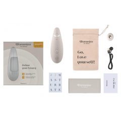   Womanizer Premium 2 - Stimolatore clitorideo a onde d'aria impermeabile e ricaricabile (bianco)