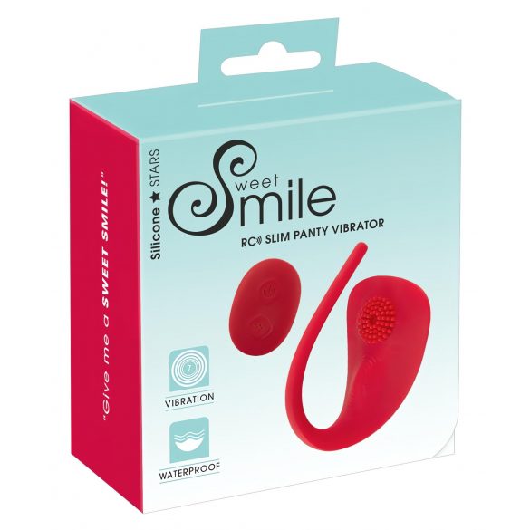 SMILE Slim Panty - vibratore clitoride rosso con telecomando e ricarica USB