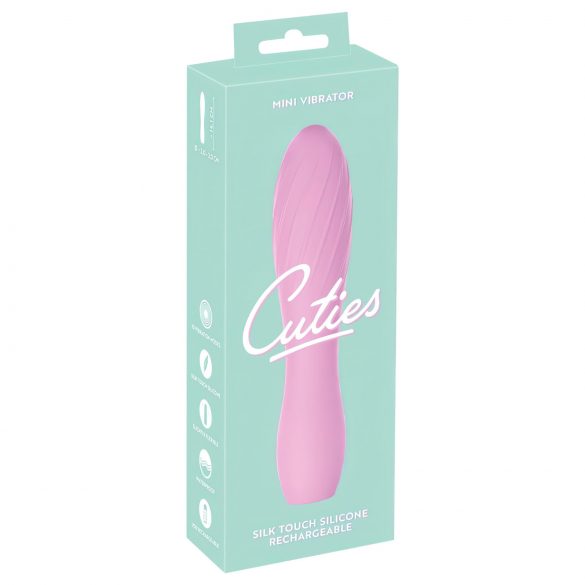 Vibratore Rigato Mini Cuties 3 - Ricaricabile, Impermeabile (Rosa) 