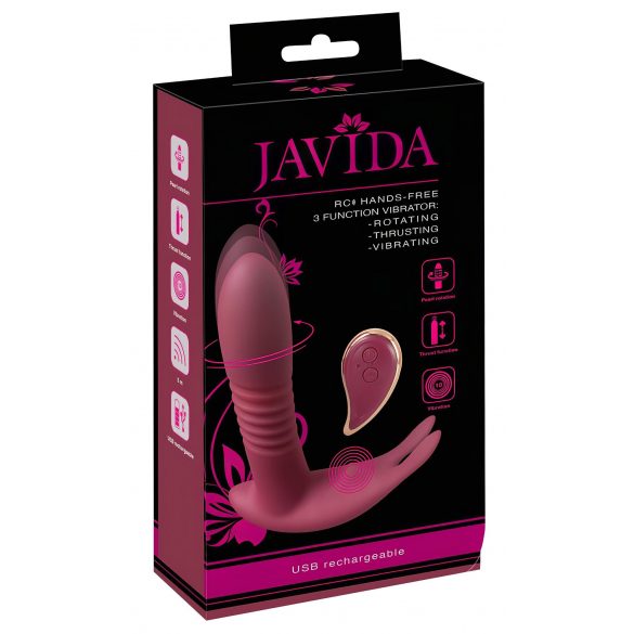 Javida RC - Vibratore per clitoride ricaricabile con telecomando, 3 funzioni (rosso) 