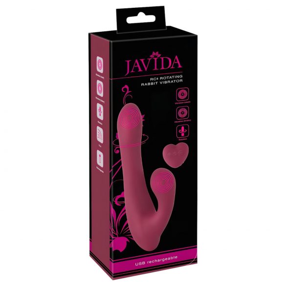 Javida - Vibratore Rotante con Braccio Clitorideo Ricaricabile e Radiocomando (Rosso) 