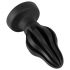 ANOS - dildo anale rigato super morbido - 7cm (nero)