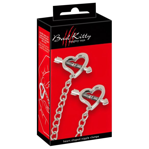 Bad Kitty - Frecce d'amore set piercing capezzolo (argento)