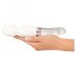 Liaison Wand - vibratore a LED in silicone-vetro ricaricabile (trasparente-bianco)