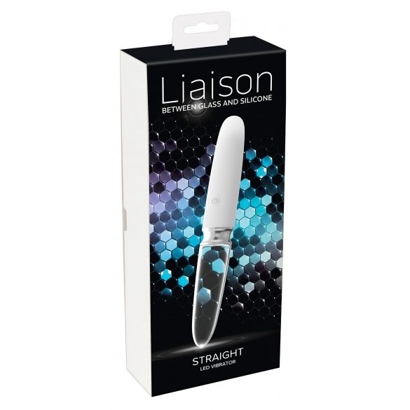 Vibratore LED in Silicone e Vetro Borosilicato Ricaricabile Liaison - Trasparente e Bianco 