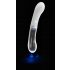 Vibratore LED in Silicone e Vetro "Liaison" - Ricaricabile per Punto G (Trasparente-Bianco) 