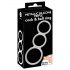 Anello fallico e testicolare triplo in silicone effetto metallico You2Toys (argento) 