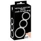 Anello fallico e testicolare triplo in silicone effetto metallico You2Toys (argento) 