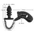 Black Velvet - gabbia per pene in silicone con plug anale (nero)