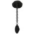 Gabbia per testicoli in silicone con dildo anale Black Velvet (nero) 