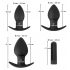 Black Velvet - Set anale vibratore ricaricabile 3 pezzi (nero)