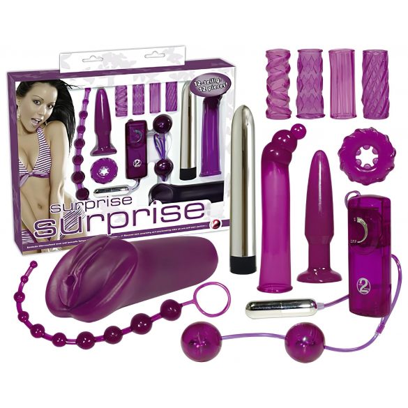 Set Erotico Sorprese con Vibratore - Kit di 12 Pezzi 