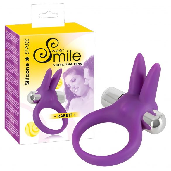 Anello Vibrante per Pene "SMILE Rabbit" con Stimolatore Clitorideo - Silicone Lilla 