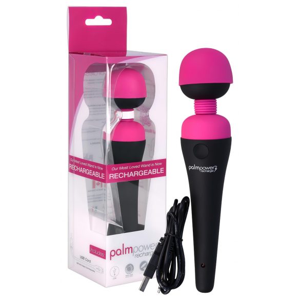 PalmPower Wand - vibratore massaggiatore ricaricabile (rosa-nero)