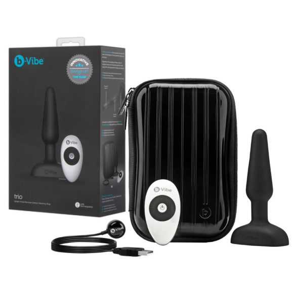 Vibratore anale nero b-Vibe trio con 3 motori 