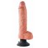 Vibratore Realistico King Cock da 25 cm con Testicoli e Ventosa Flex - Naturale 