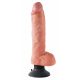 Vibratore Realistico King Cock da 25 cm con Testicoli e Ventosa Flex - Naturale 