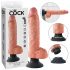 Vibratore Realistico King Cock da 25 cm con Testicoli e Ventosa Flex - Naturale 