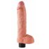 Vibratore Realistico King Cock da 25 cm con Testicoli e Ventosa Flex - Naturale 