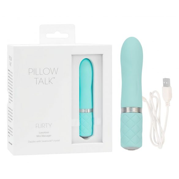 Vibratore a Bacchetta Flirty di Pillow Talk - Ricaricabile in Turchese 