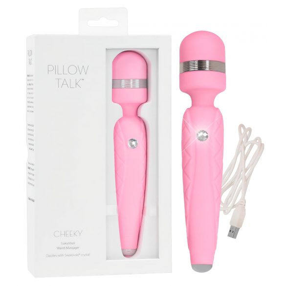 Pillow Talk Cheeky Wand - vibratore massaggiante ricaricabile (rosa)