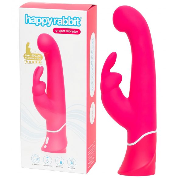 Vibratore Happyrabbit G-spot Impermeabile con Stimolatore Clitoride (Rosa)