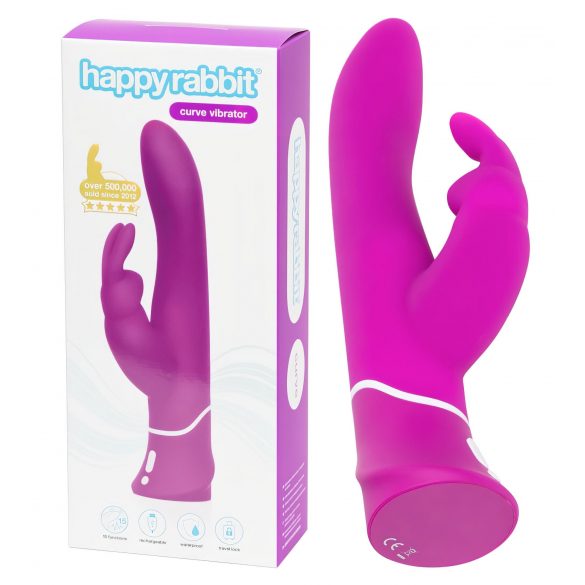 Happyrabbit Curve - vibratore impermeabile con ricarica per il clitoride (viola)