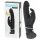 Vibratore Impermeabile con Carica USB e Stimolatore Clitorideo a Forma di Coniglio - Happyrabbit Realistico (Nero) 