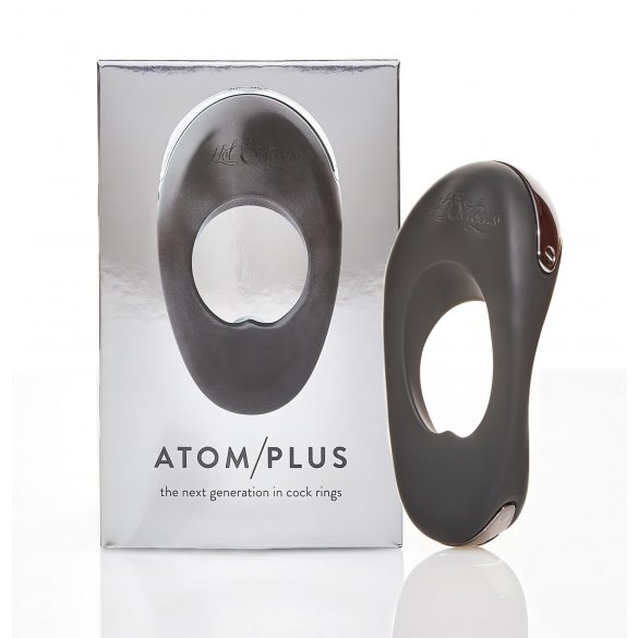 Anello Vibrante Atom Plus con Doppio Motore e Stimolatore Perineale Extra Large (Nero) 