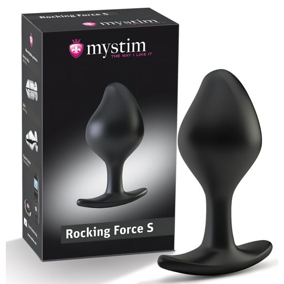 mystim Rocking Force S - plug anale elettrico - piccolo (nero)