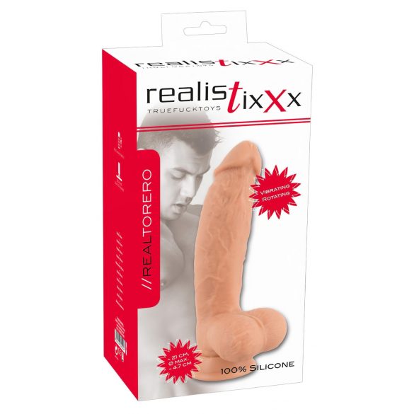 Realistixxx Torero - vibratore rotante ricaricabile con base a ventosa (22cm)