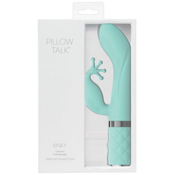 Vibratore Ricaricabile in Silicone per Punto G con Doppio Motore e Stimolatore Clitorideo "Pillow Talk Kinky" (Turchese) 