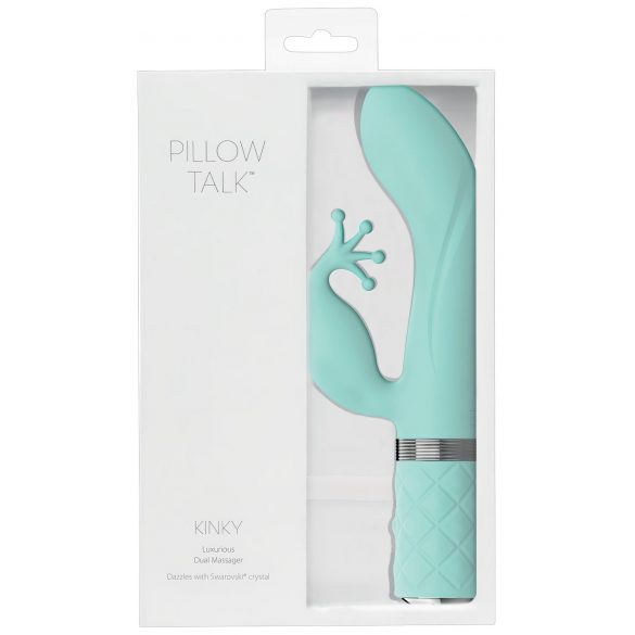 Pillow Talk Kinky - vibratore ricaricabile per punto G con due motori (turchese)