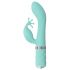 Vibratore Ricaricabile in Silicone per Punto G con Doppio Motore e Stimolatore Clitorideo "Pillow Talk Kinky" (Turchese) 