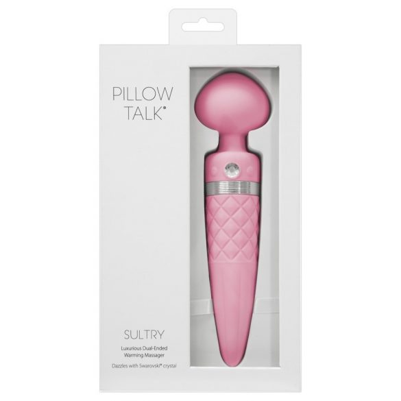 Vibratore massaggiante Pillow Talk Sultry con riscaldamento e doppio motore (rosa) 