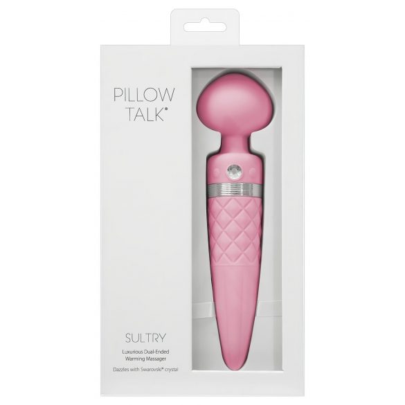 Pillow Talk Sensuale - vibratore riscaldante con 2 motori (rosa)