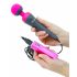 PalmPower Wand - Massaggiatore vibrante con power bank (rosa-grigio)