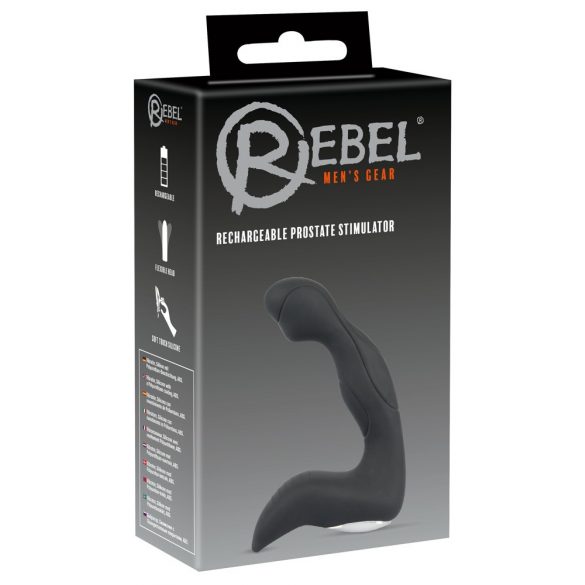 Rebel - vibratore prostatico ondulato, senza fili, per principianti (nero)
