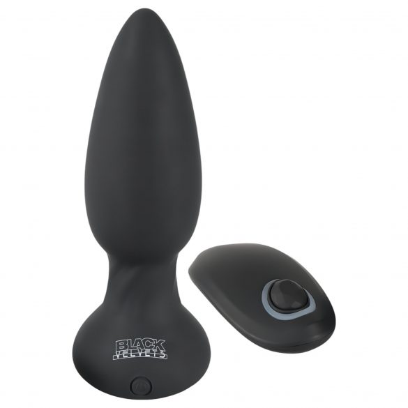 Black Velvet - vibratore anale con perline rotanti, ricaricabile e a controllo remoto (nero)