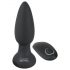 Black Velvet - Vibratore anale nero con perline rotanti