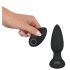 Black Velvet - Vibratore anale nero con perline rotanti