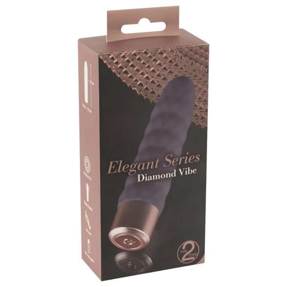 Vibratore Ricaricabile Elegante Diamante di You2Toys (Viola Scuro) 